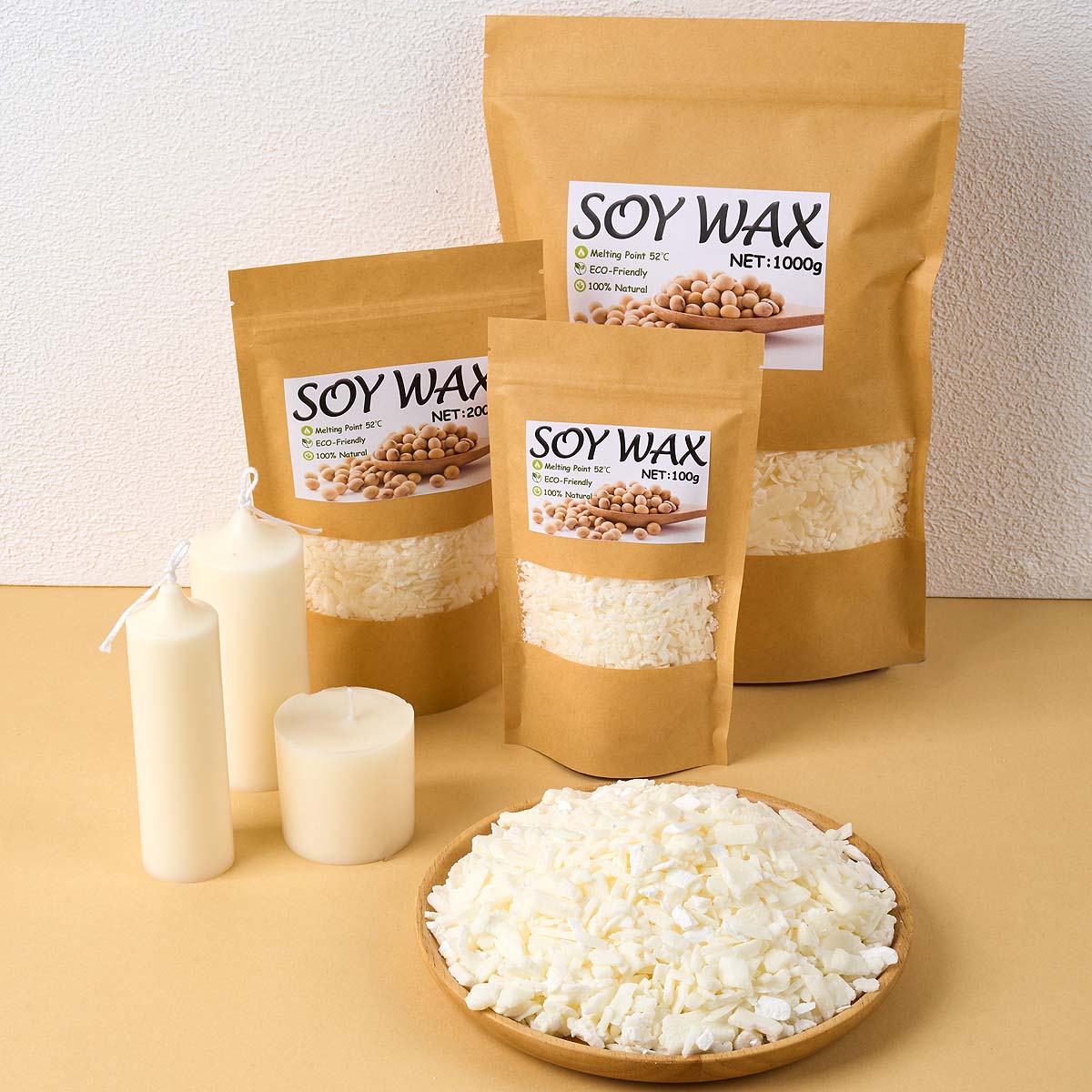 Candle Making Items - 1 pond zuiver witte sojawas voor