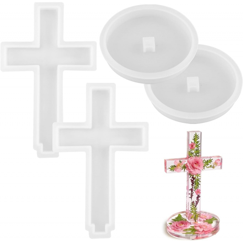 Candle Making Items - Twee siliconenvormen met een basis in
