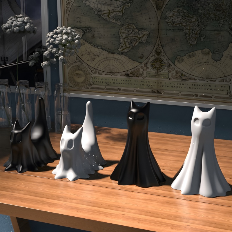 Ghost Cat Halloween Desktop Or - Candle Making Items recensie en prijs