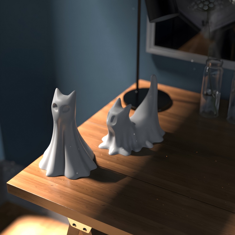 Ghost Cat Halloween Desktop Or - Candle Making Items recensie en prijs